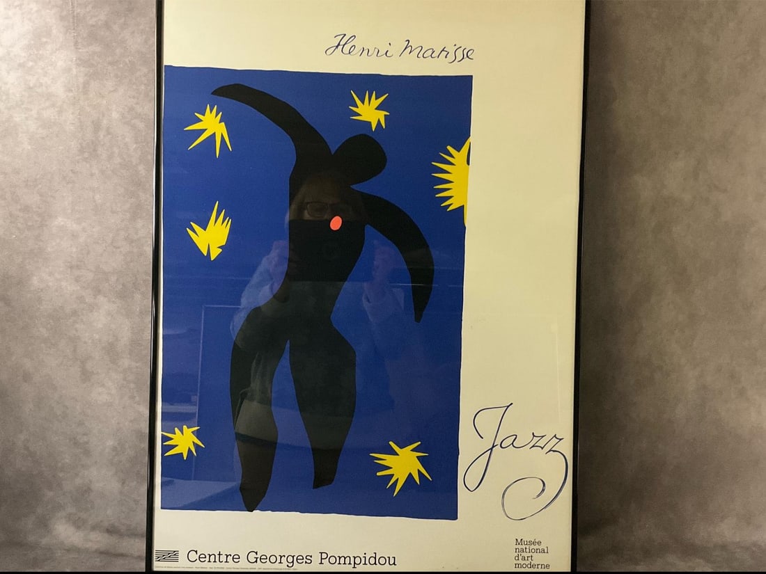 Jazz by Henri Matisse: 1985 print. Henri Matisse print of his 1947 poster from Centre of Georges Pompidou. Prints are highly collectible. In good condition. Measures 20 inches wide x 1 x27.5 inches tall.