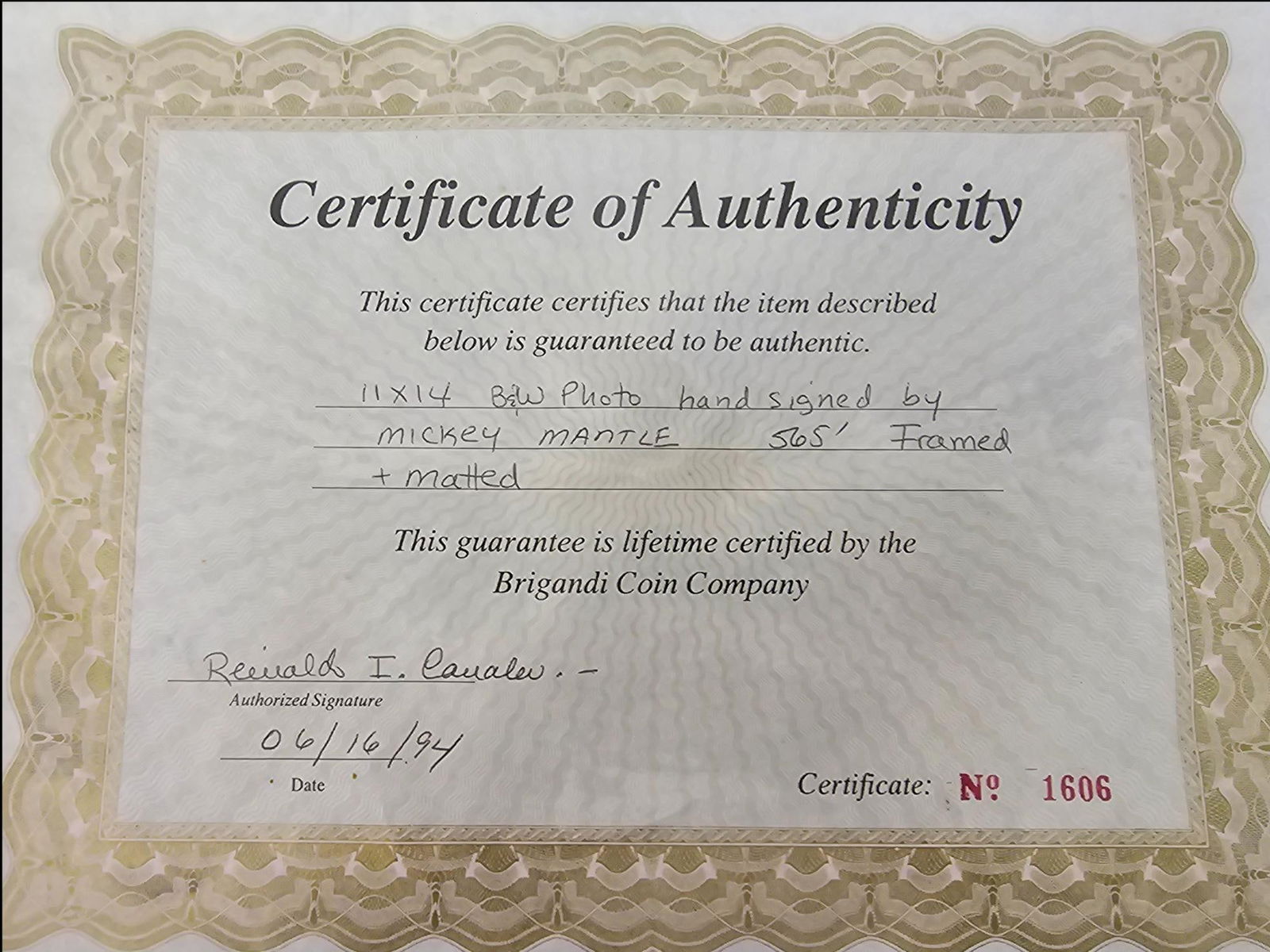 Signed Mickey Mantle Photo - 3