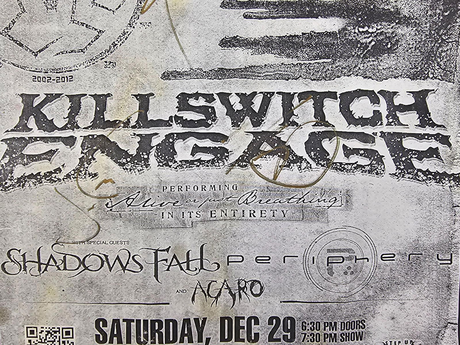Autographed Killswitch Printout - 4