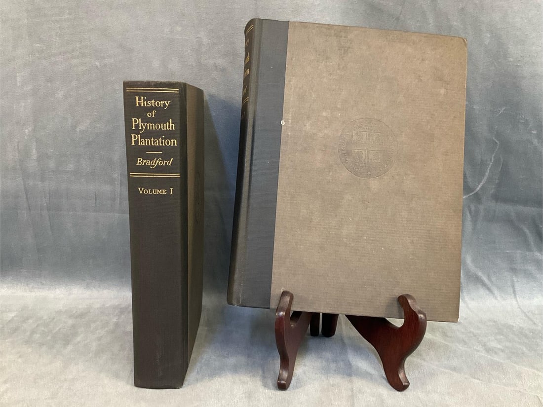 History Of Plymouth Plantation: 1912 edition “History of Plymouth Plantation “ by William Bradford Volumes I & II. Published; “Boston: Published for The Massachusetts Historical Society By Houghton Mifflin Company