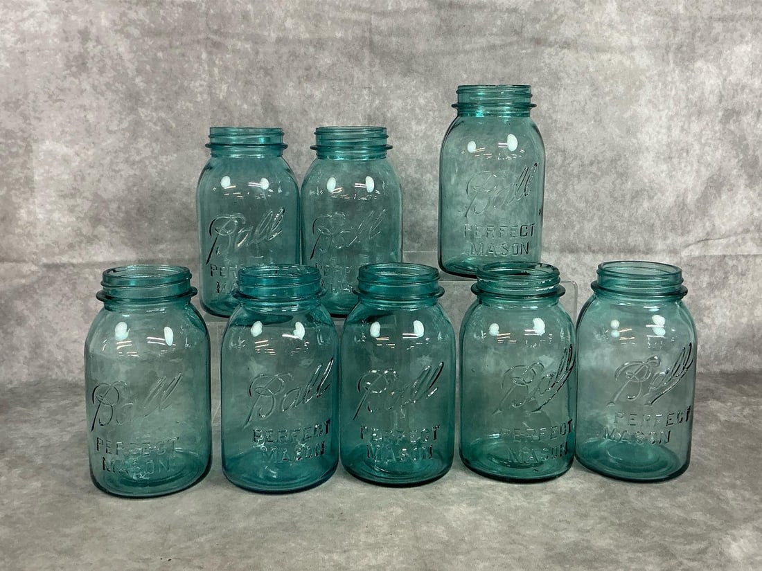 Blue Glass Mason Jars (1 of 6)