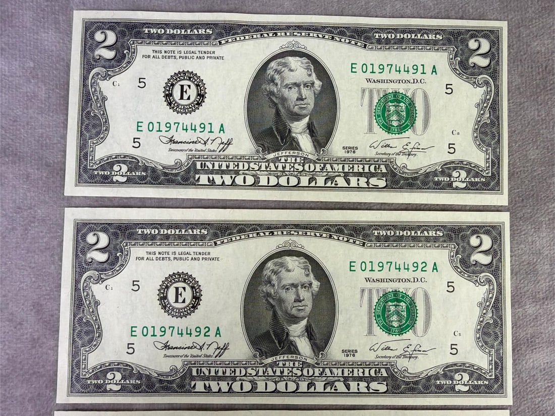 Jefferson Two Dollar Bills - 2
