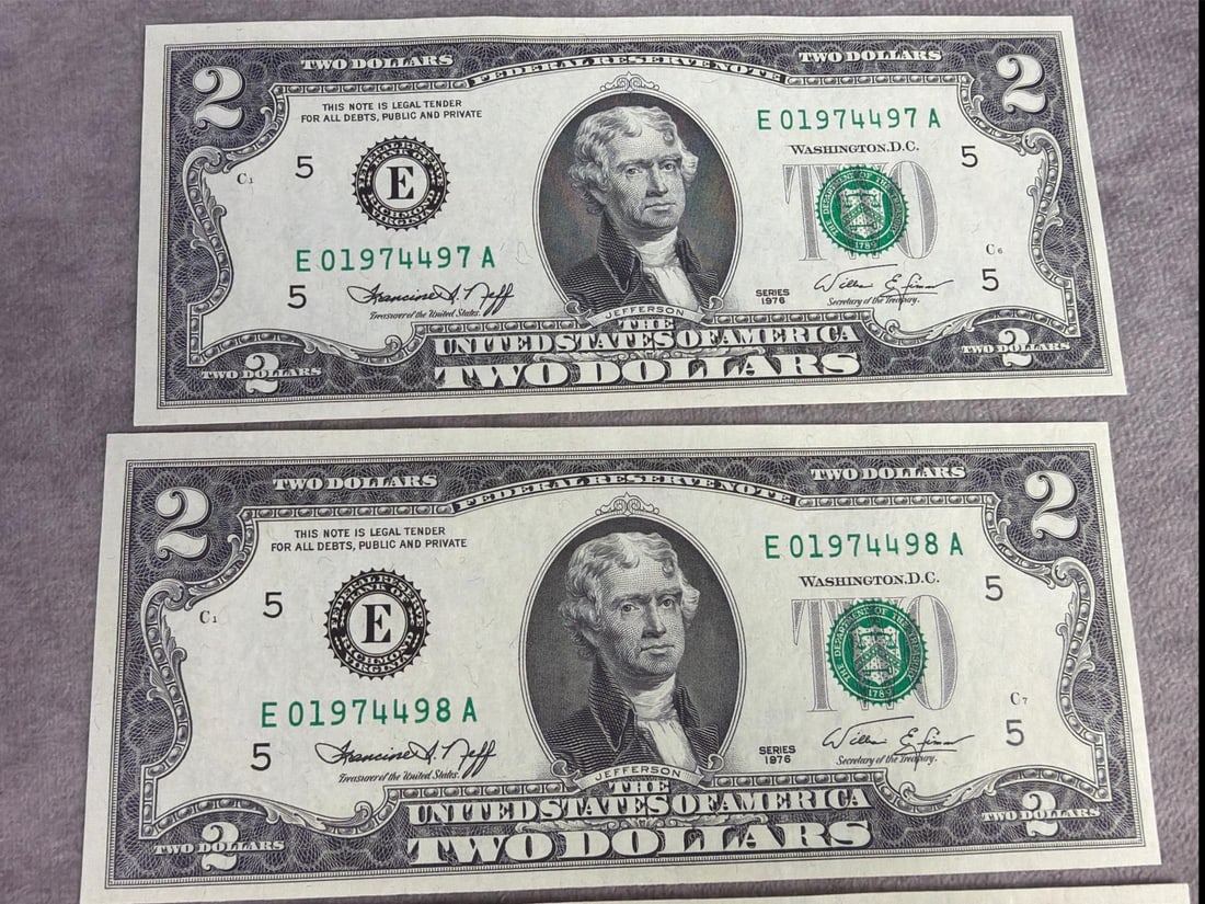 Jefferson Two Dollar Bills - 5