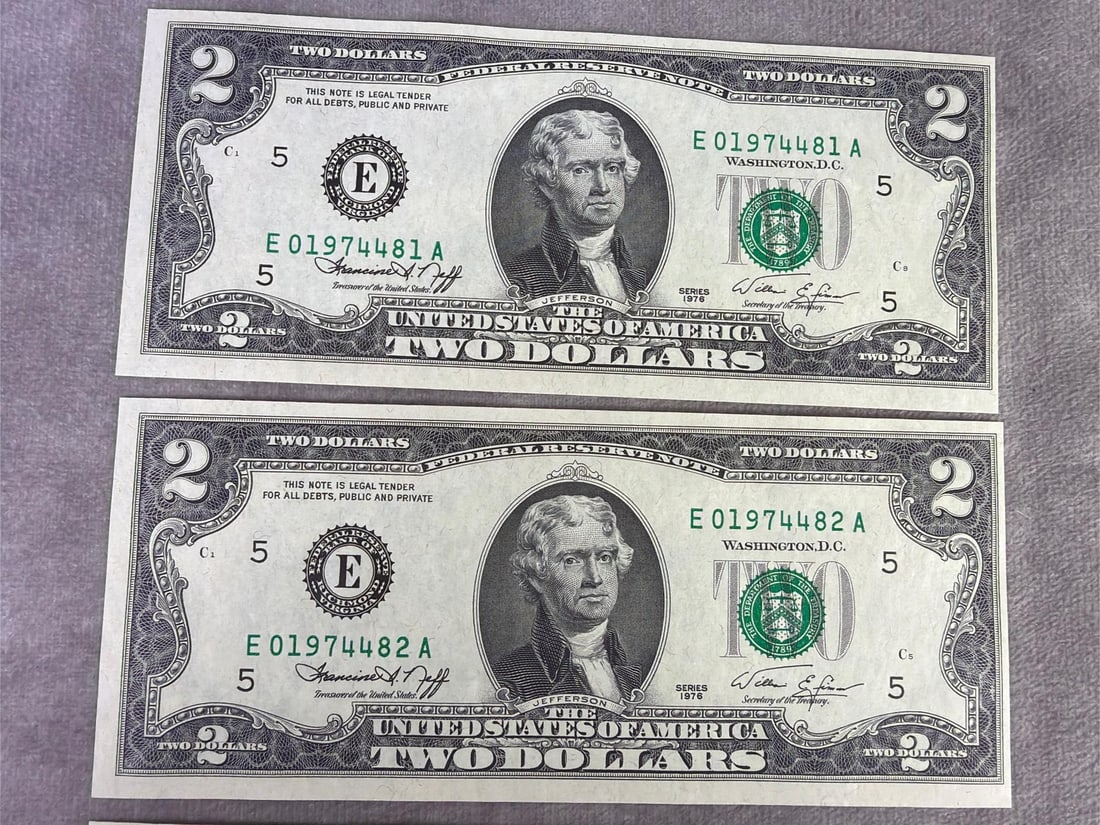 Jefferson Two Dollar Bills - 2