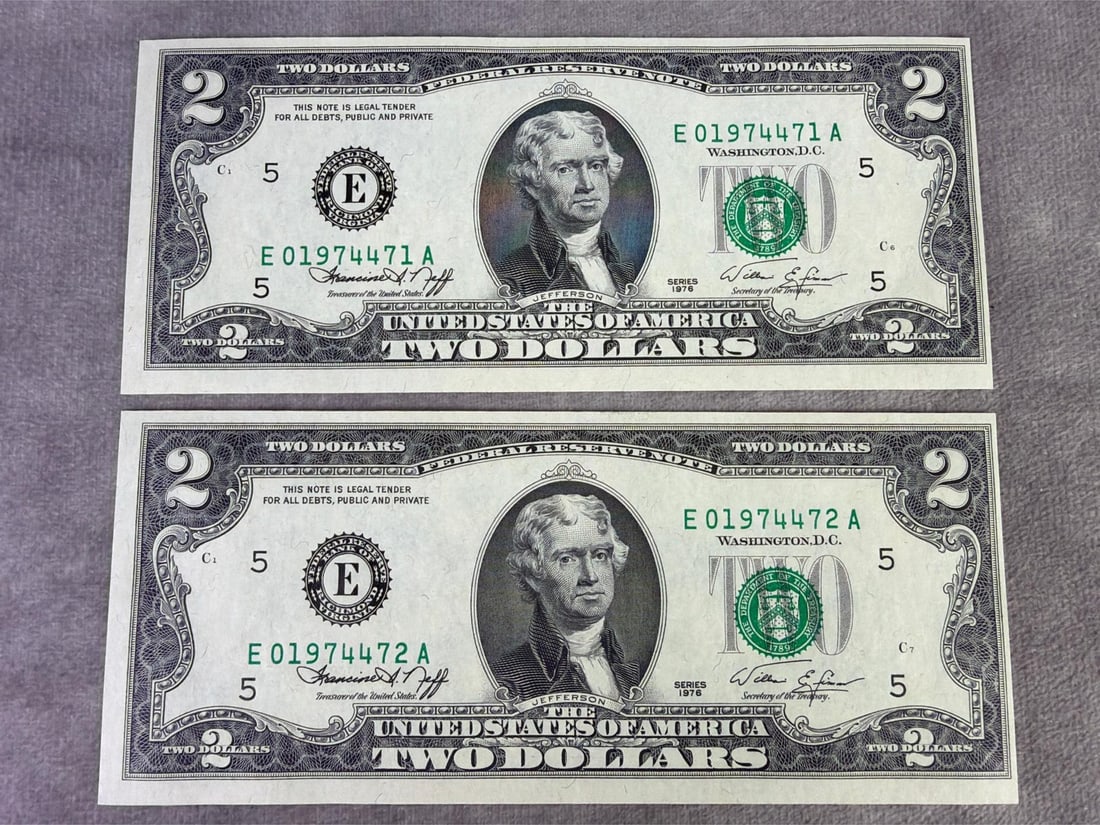 Jefferson Two Dollar Bills - 2