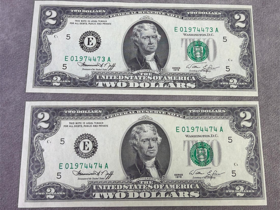 Jefferson Two Dollar Bills - 3