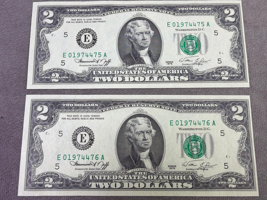 Jefferson Two Dollar Bills - 4