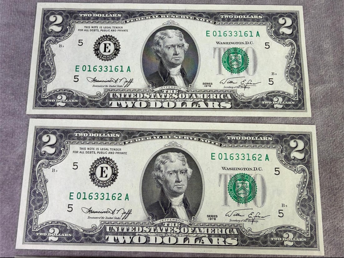 Jefferson Two Dollar Bills - 2