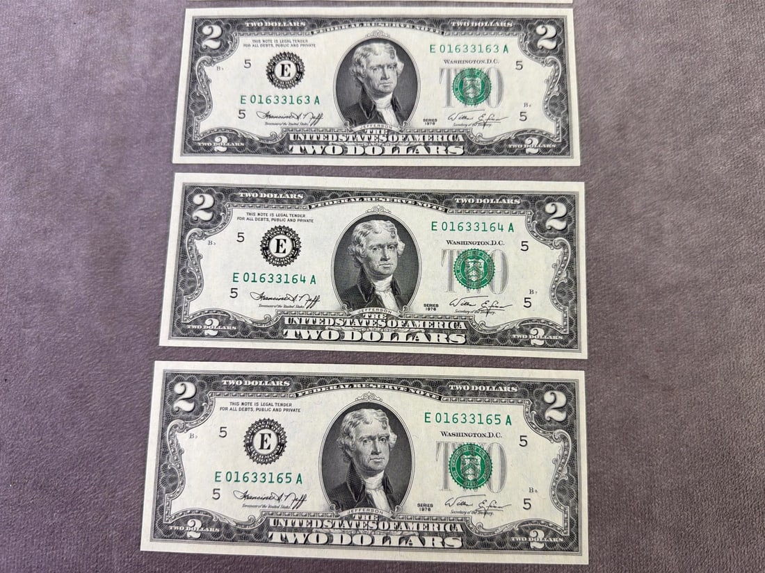 Jefferson Two Dollar Bills - 3