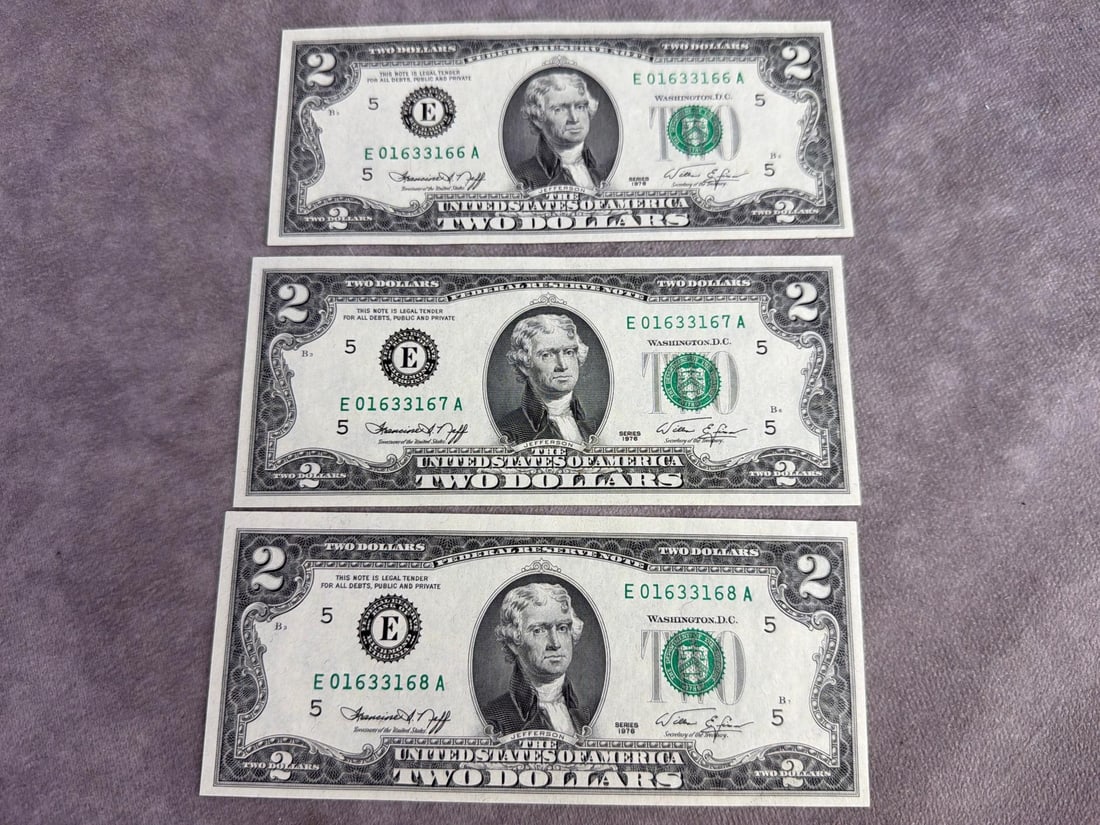 Jefferson Two Dollar Bills - 4