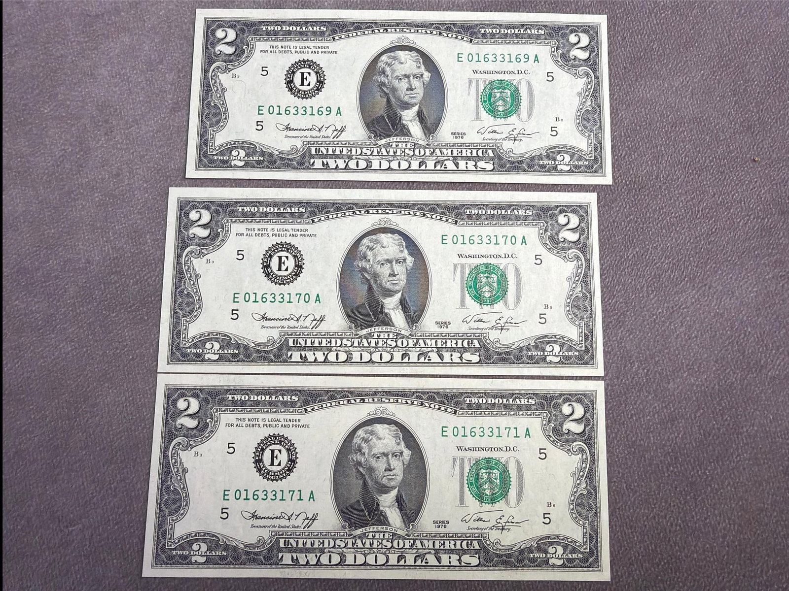 Jefferson Two Dollar Bills - 5