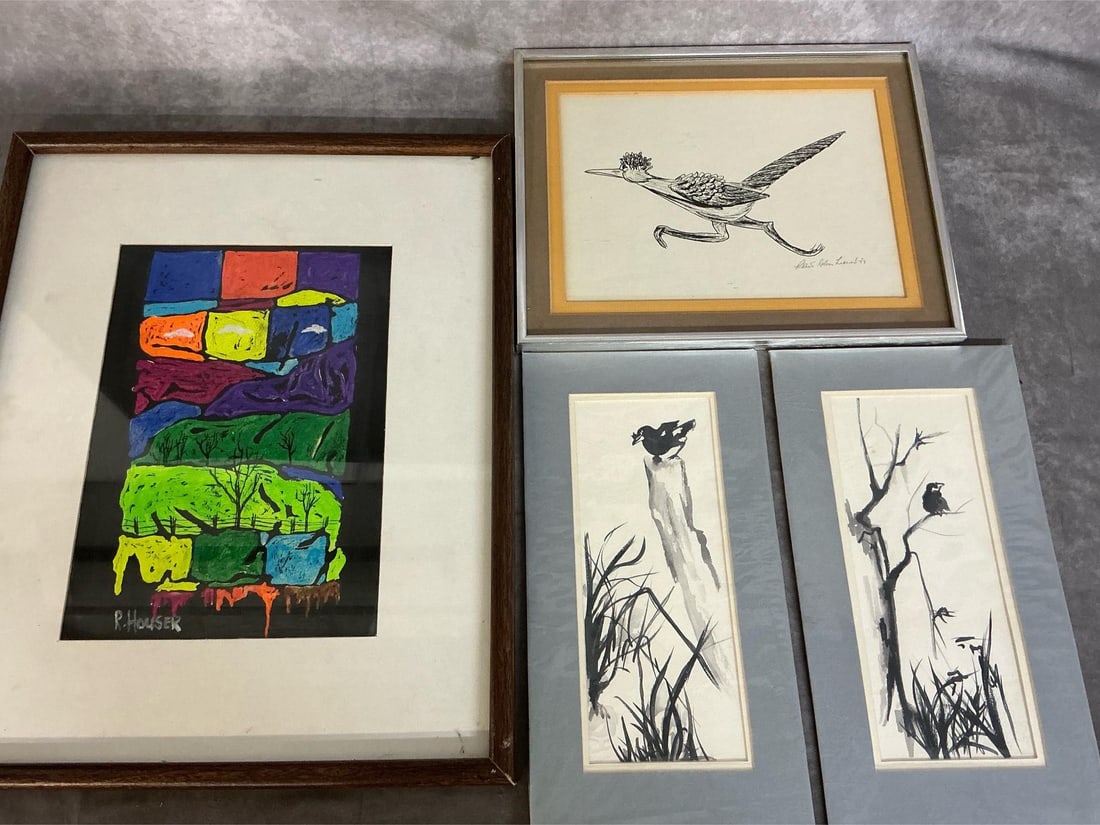 Abstract Painting, Pen & Ink, & Japanese Ink Wash Art (1 of 9)