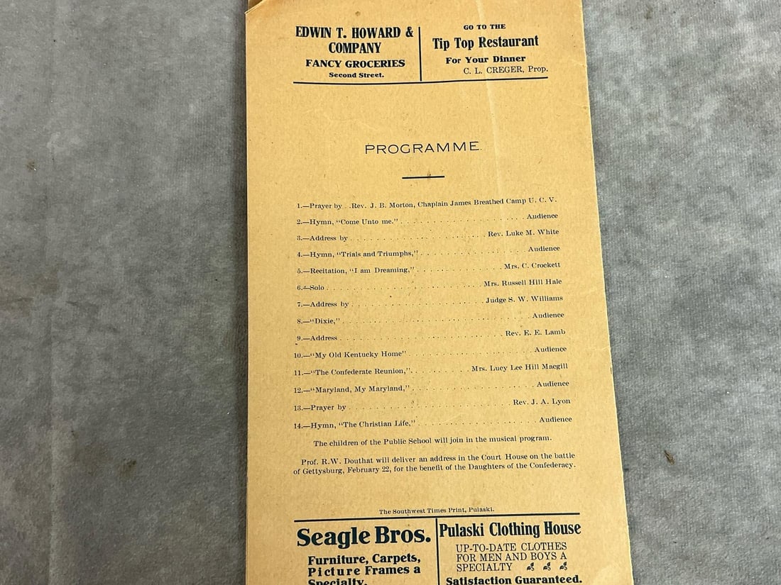 Program Honoring Robert E Lee in Pulaski VA - 3