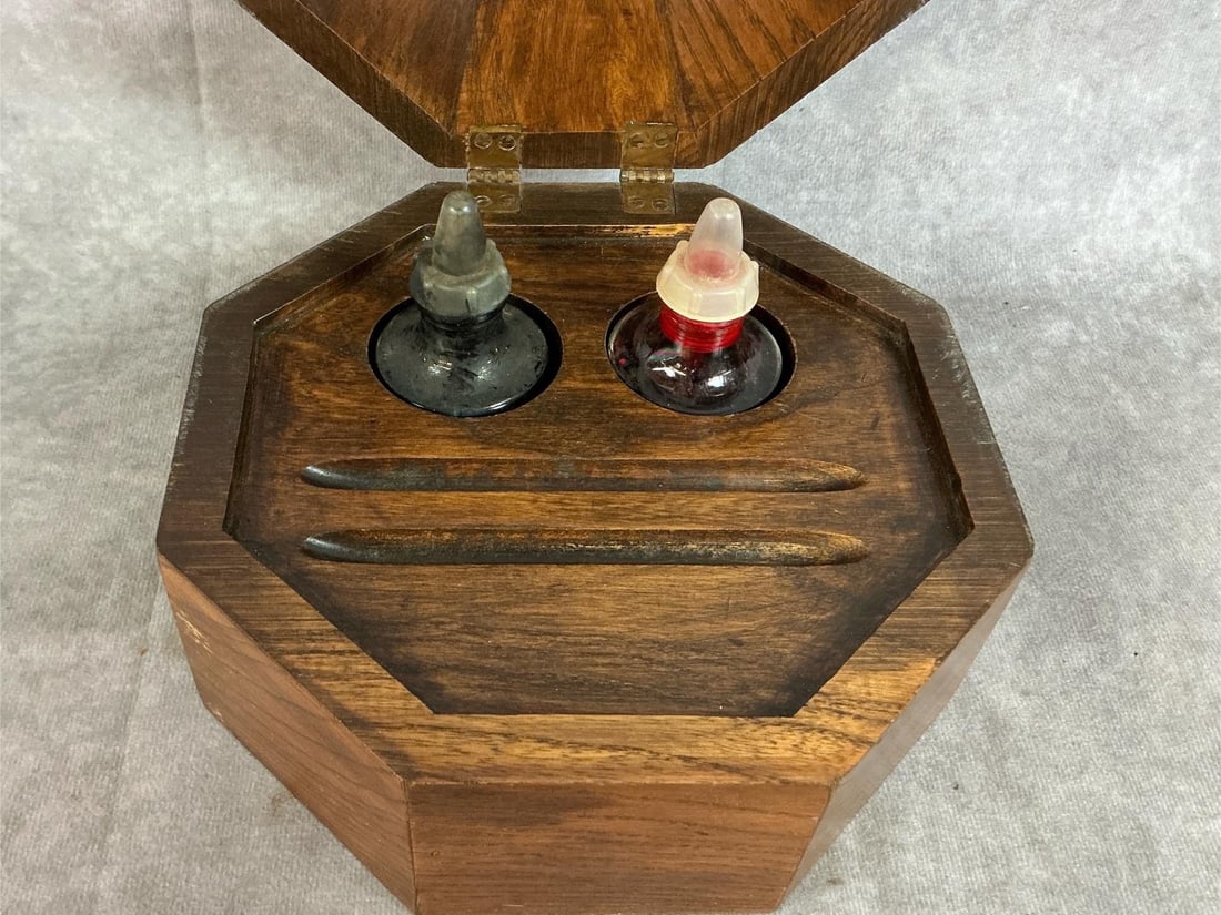 Antique Walnut Writing Set - 2