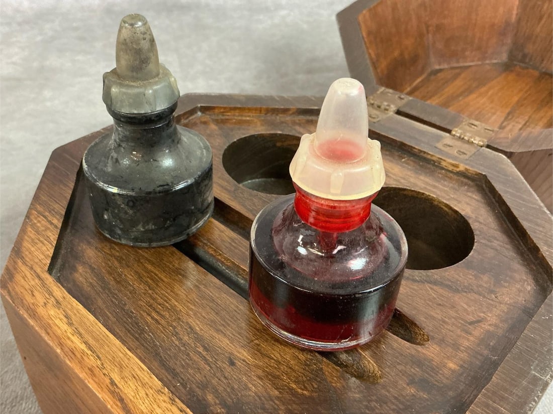 Antique Walnut Writing Set - 5