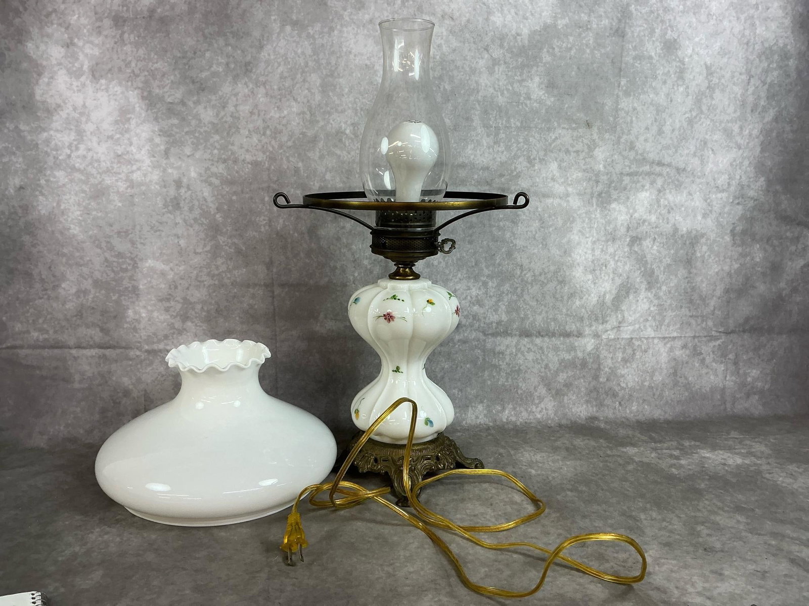 Milk Glass Table Lamp - 4