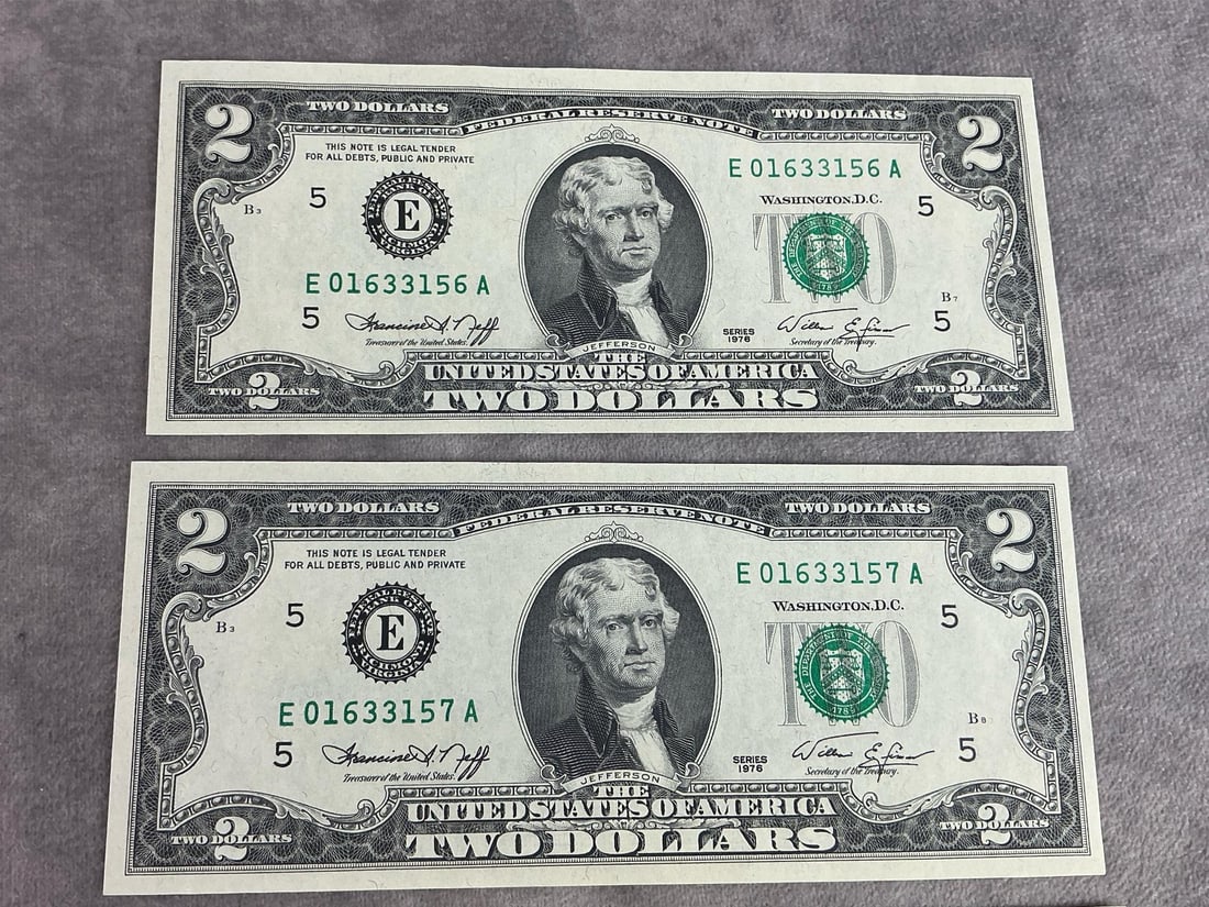 Jefferson Two Dollar Bills - 4