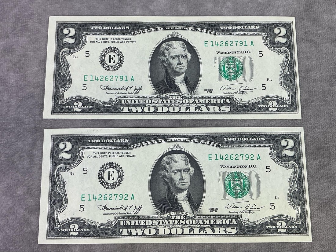 Jefferson Two Dollar Bills - 2