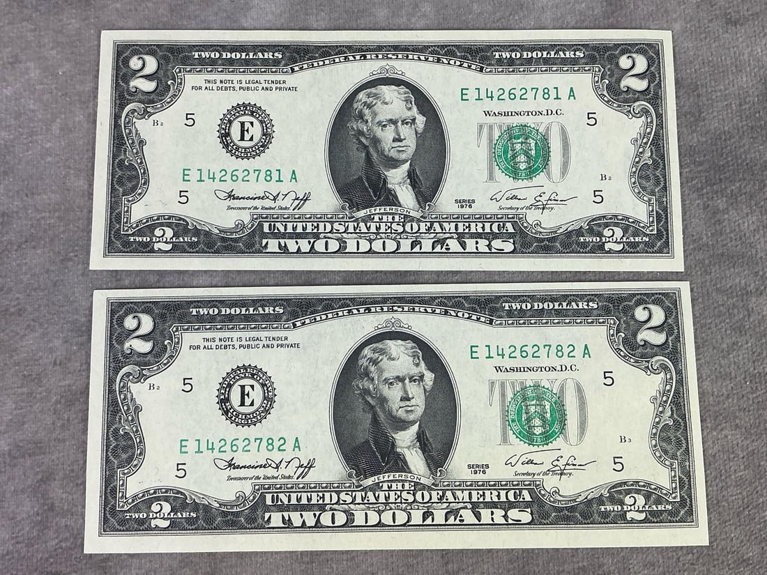 Jefferson Two Dollar Bills - 2