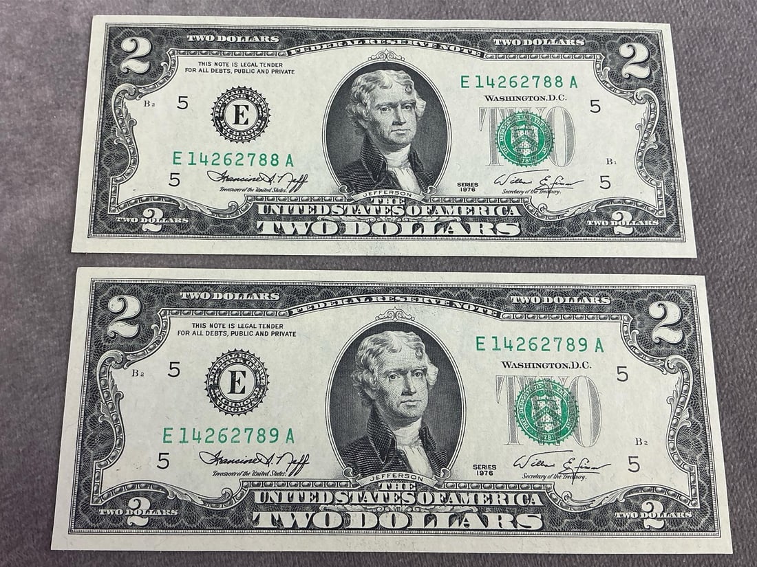 Jefferson Two Dollar Bills - 6
