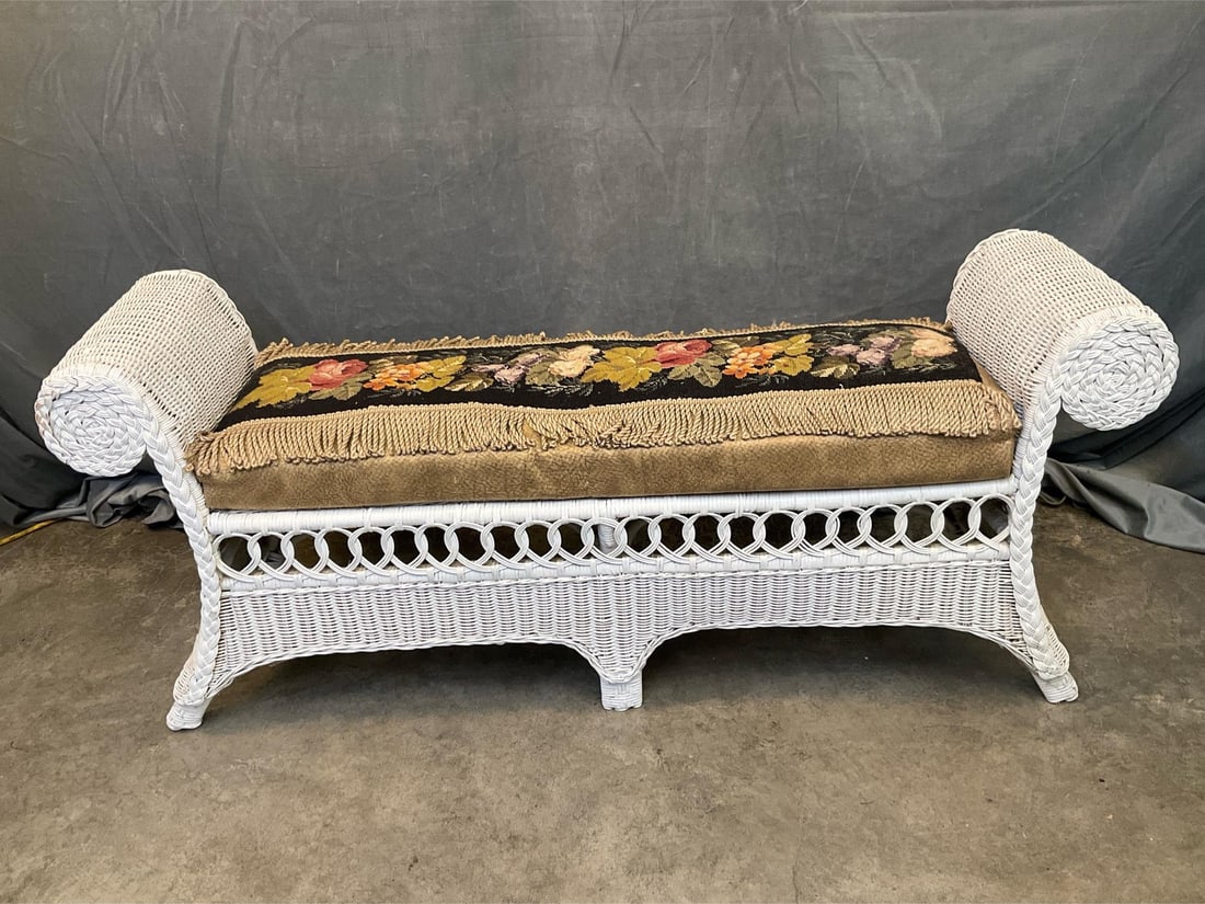 Wicker Upholstered Bench - 2