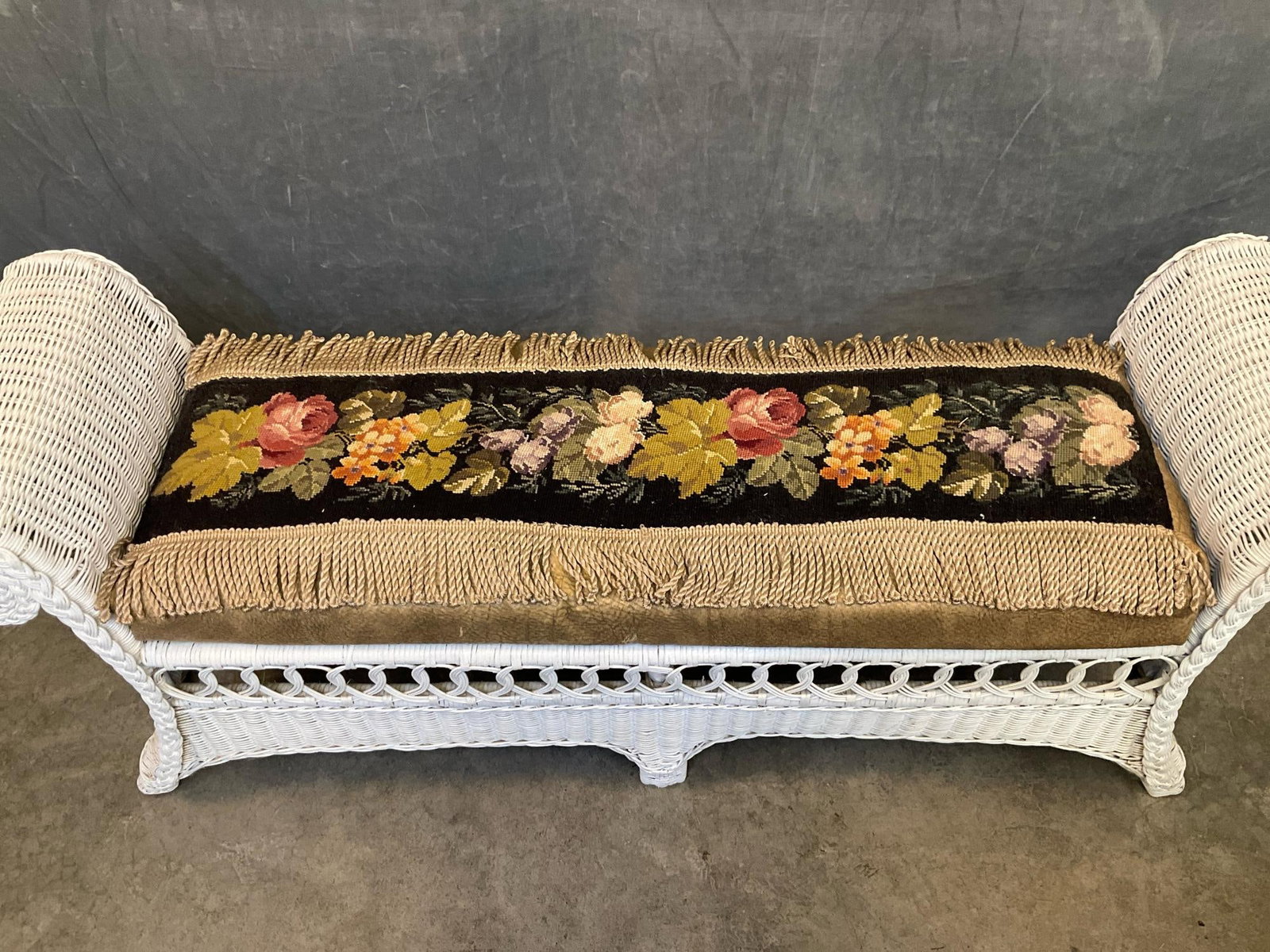 Wicker Upholstered Bench - 3
