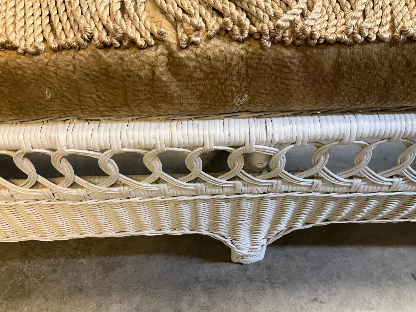 Wicker Upholstered Bench - 6