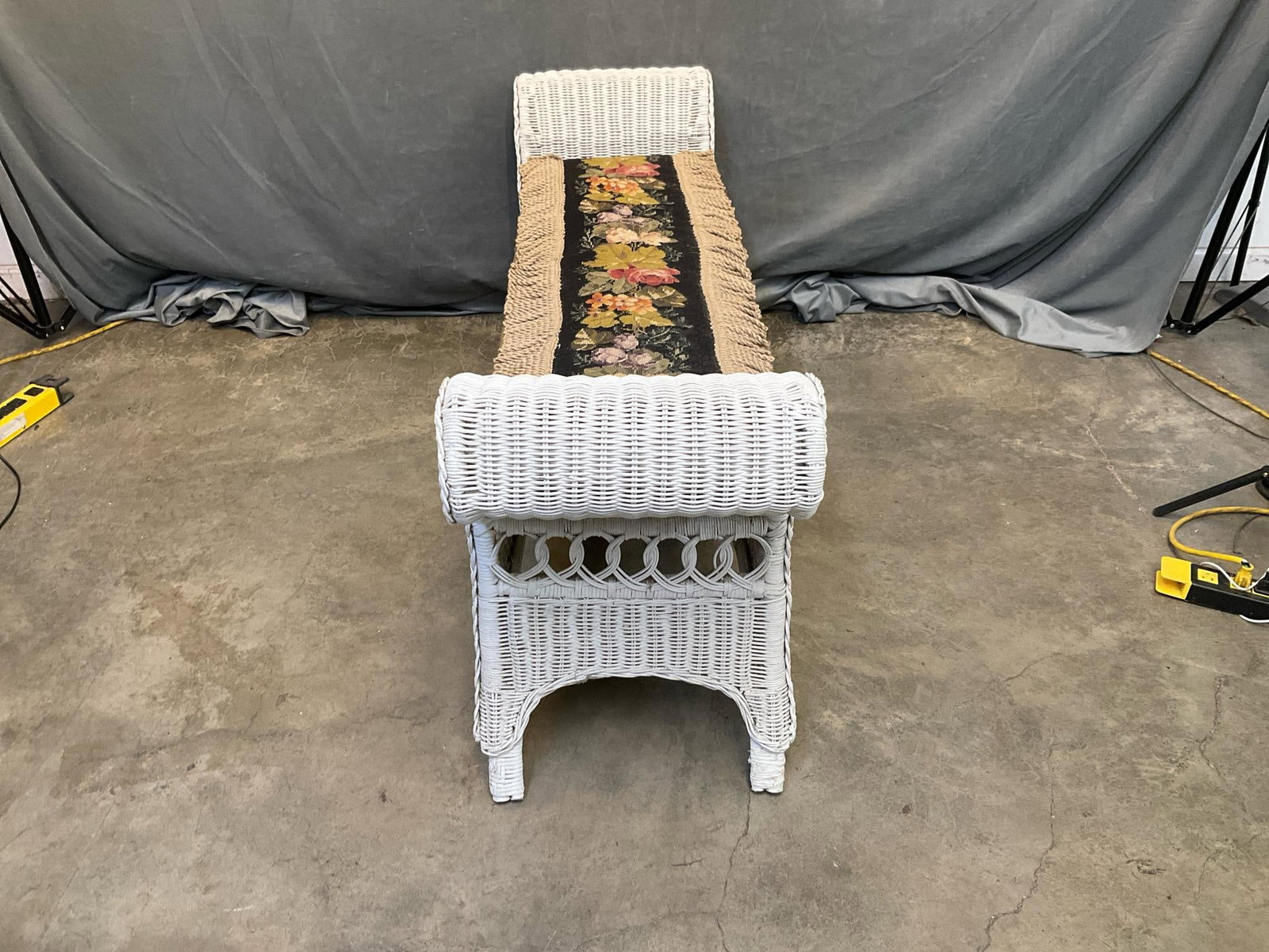 Wicker Upholstered Bench - 7