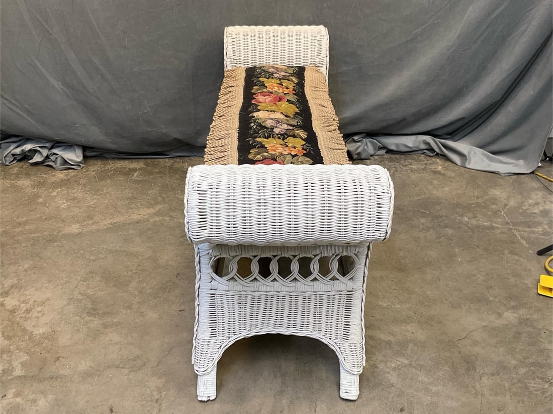 Wicker Upholstered Bench - 8