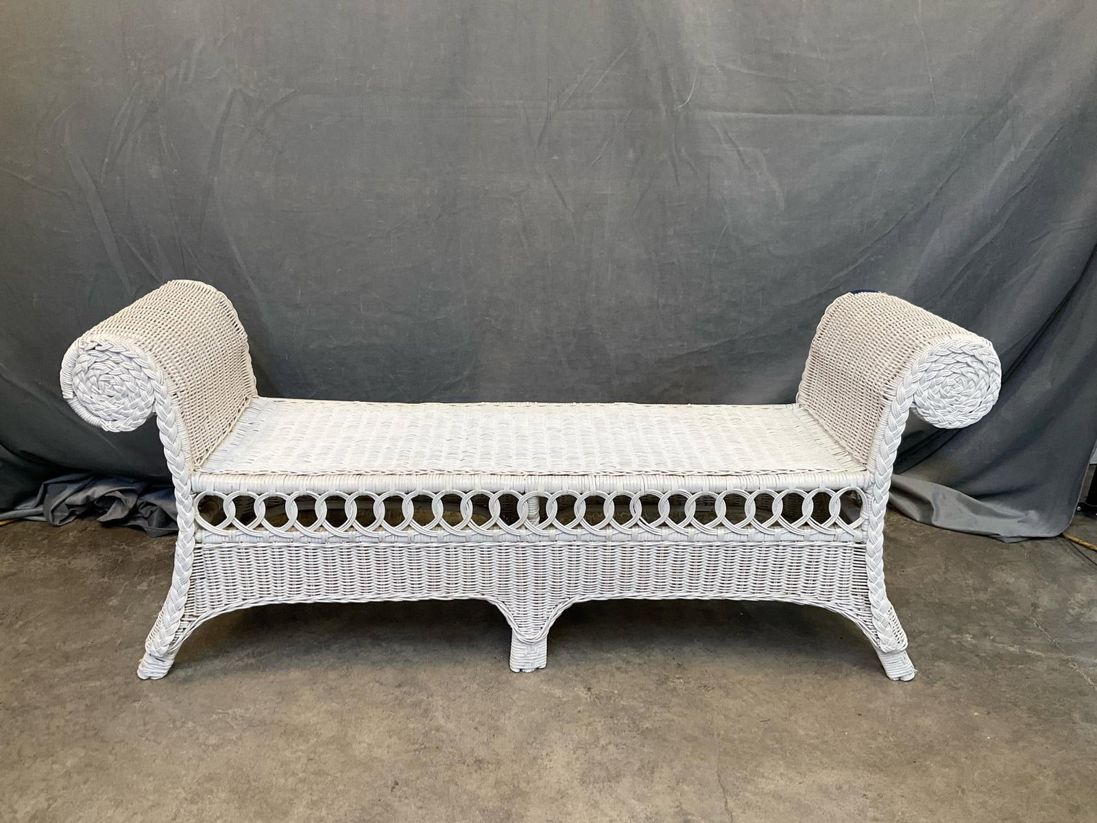 Wicker Upholstered Bench - 9