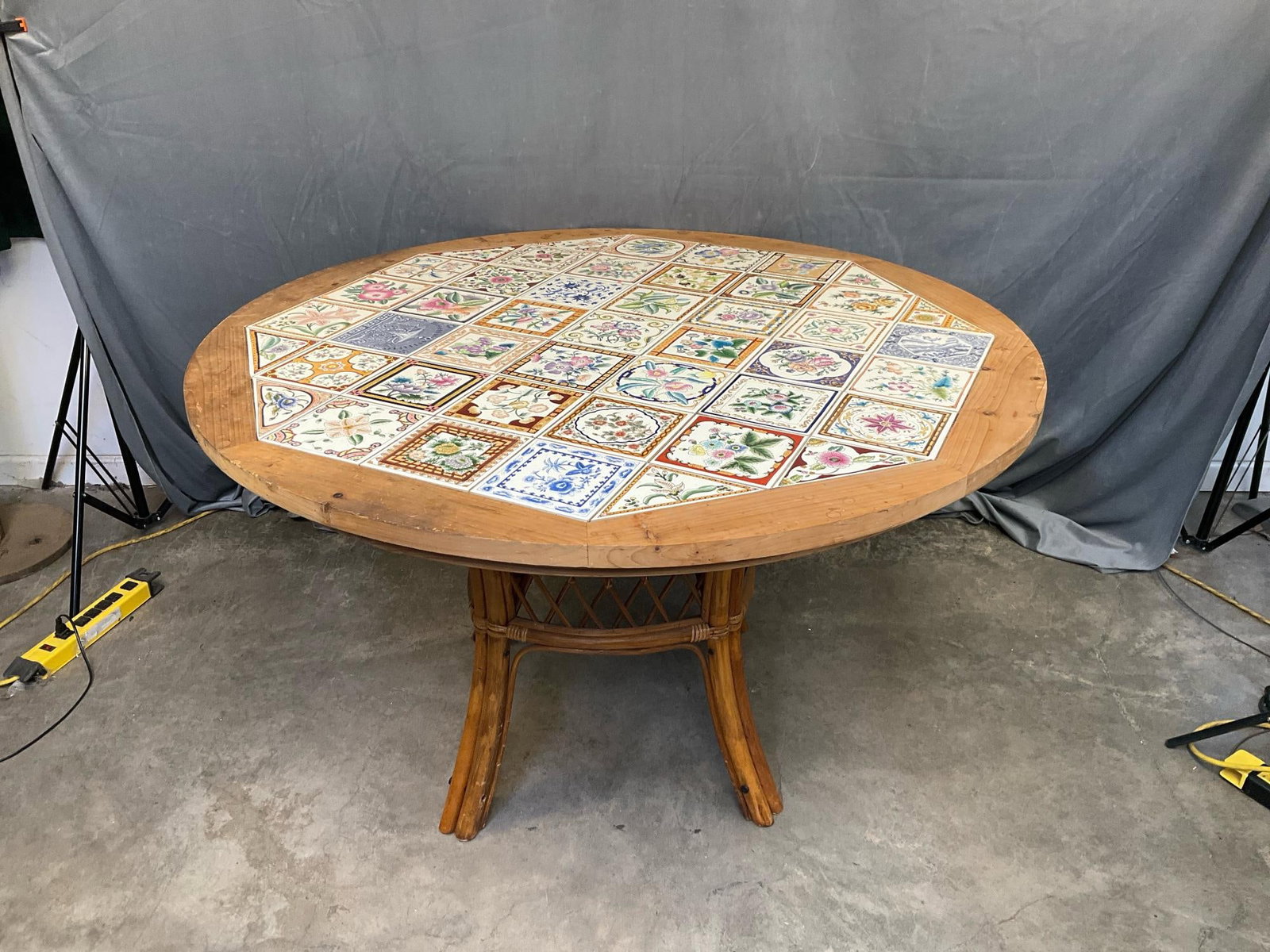 Tiled Wicker Table - 2