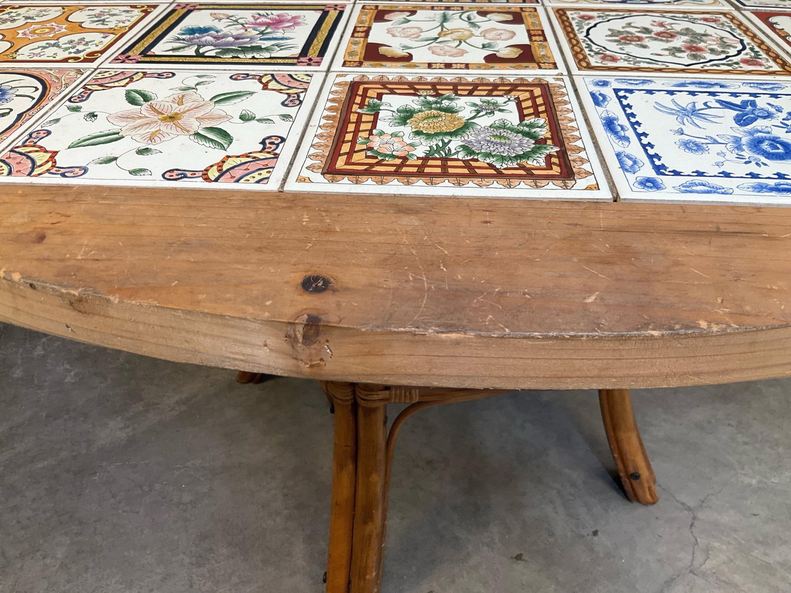 Tiled Wicker Table - 6
