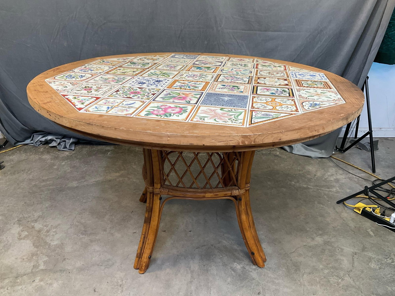 Tiled Wicker Table - 7