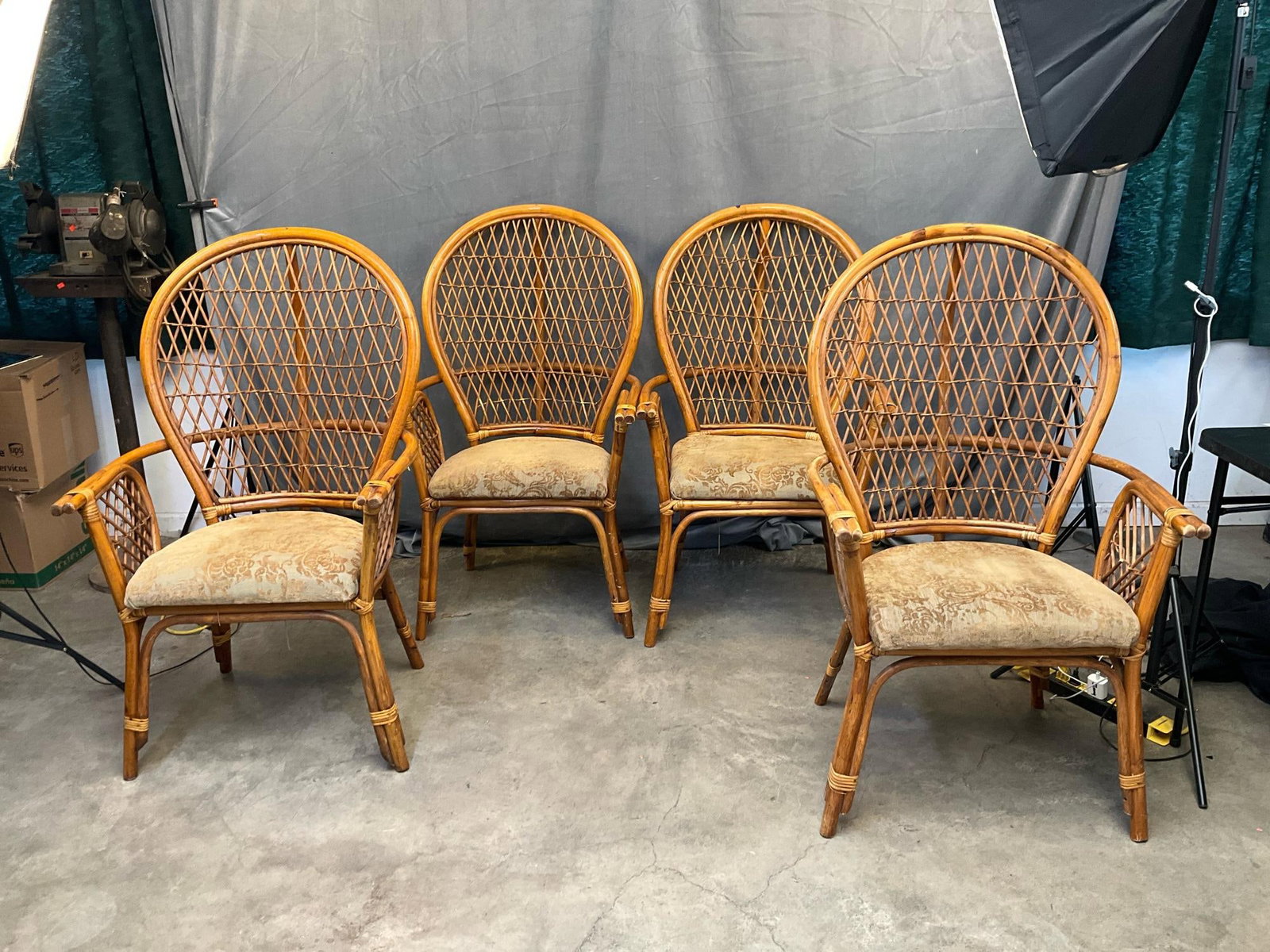 Set of Four Wicker Armchairs (1 of 8)