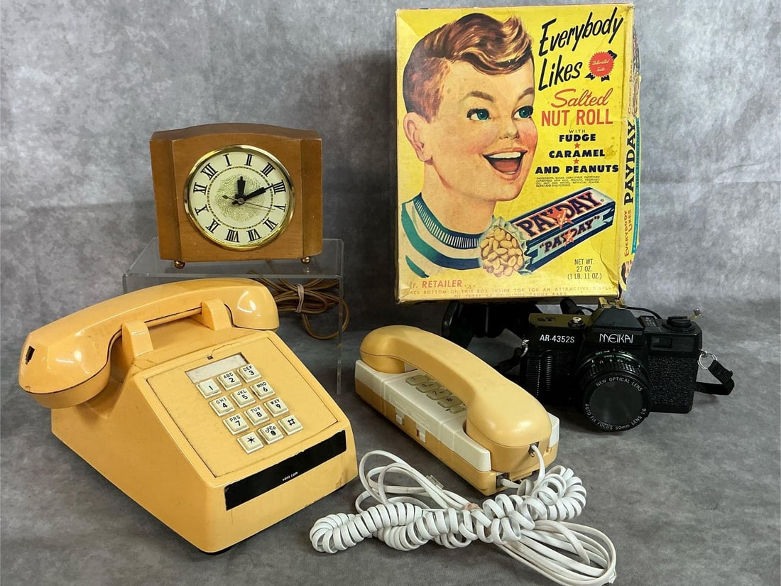 Vintage Phones, Camera, Clock & Candy Box (1 of 7)