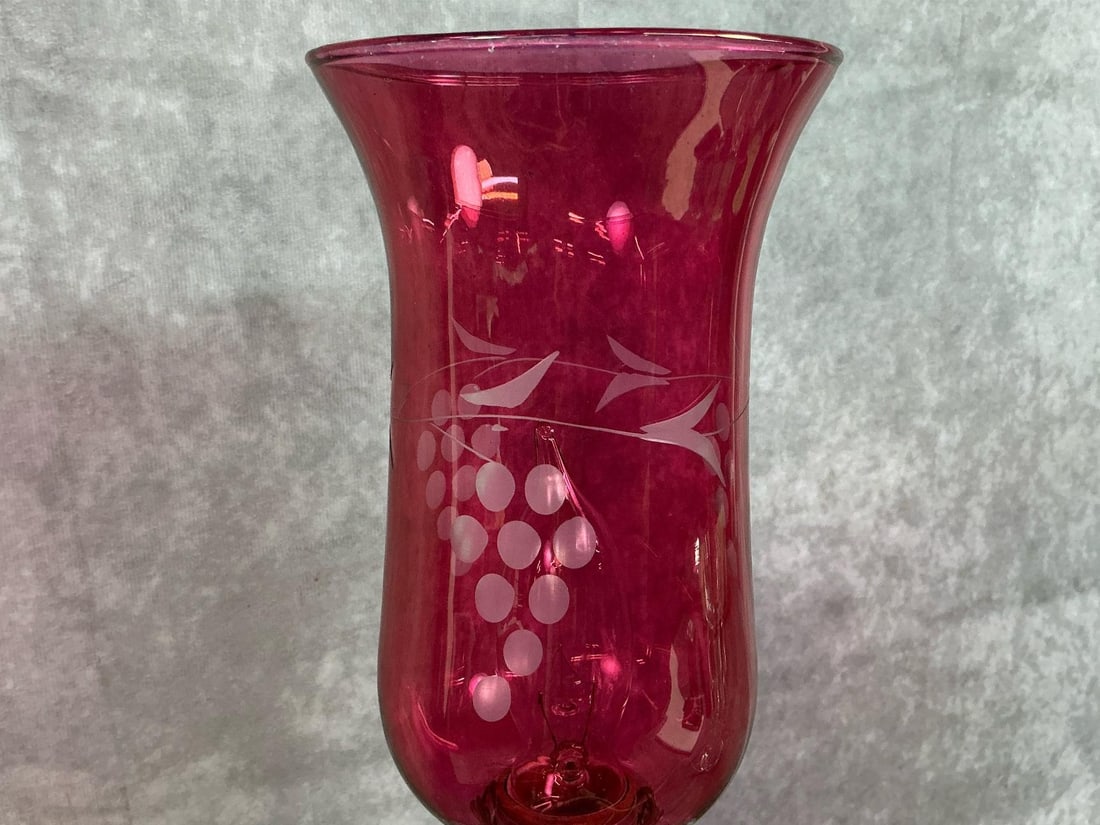 Cranberry Luster Lamps - 4