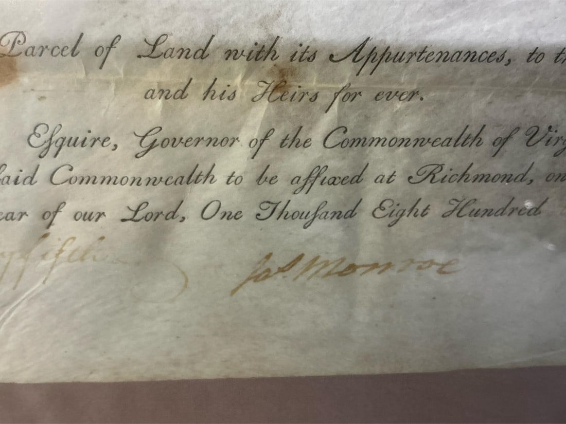 James Monroe Signed Document - 2