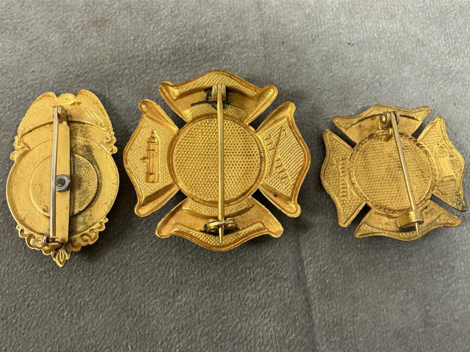 Gold Tone FD Badges - 5