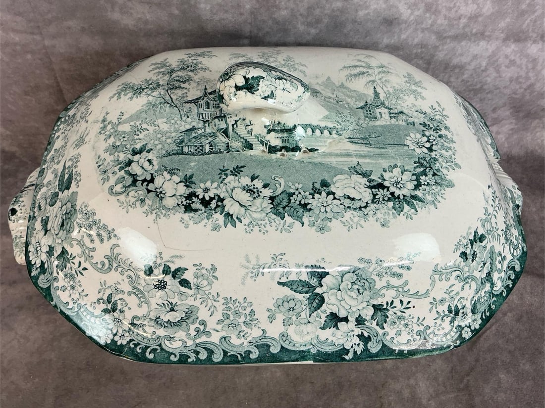 English Transferware Tureen - 2