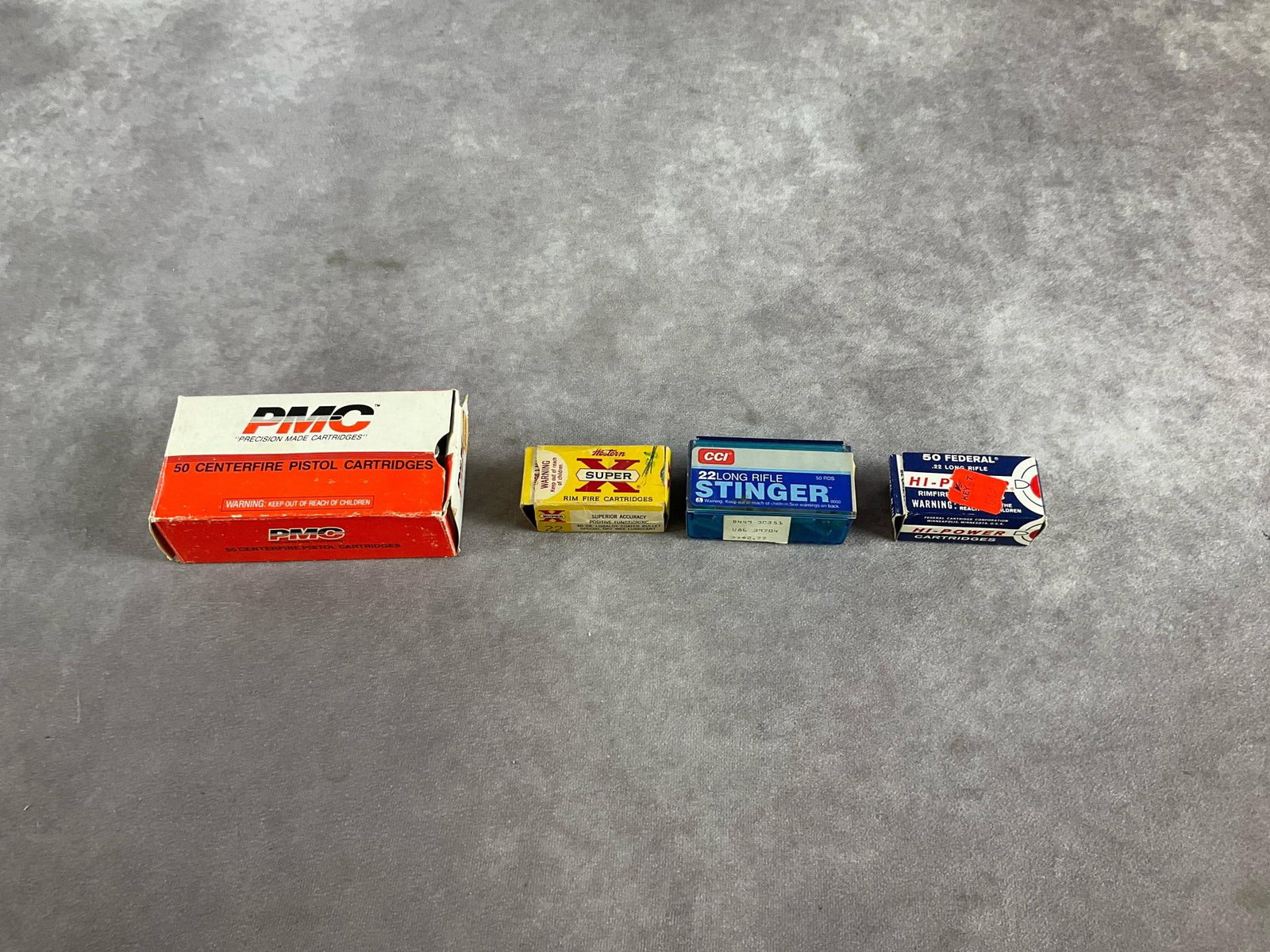 Ammunition: 1 lot 40 rounds PMC 38 special and 80 rounds total of 22 assorted short and LR. By Western, CCI and Federal.