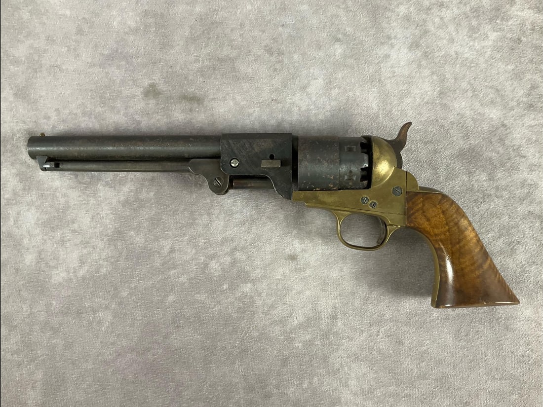 Navy Arms 44 Revolver: Serial # 218376 44 caliber black powder percussion revolver. Dirty bore, does not function. Cylinder will not rotate hammer and trigger do not function. Has rust and pitting on barrel and receiver.