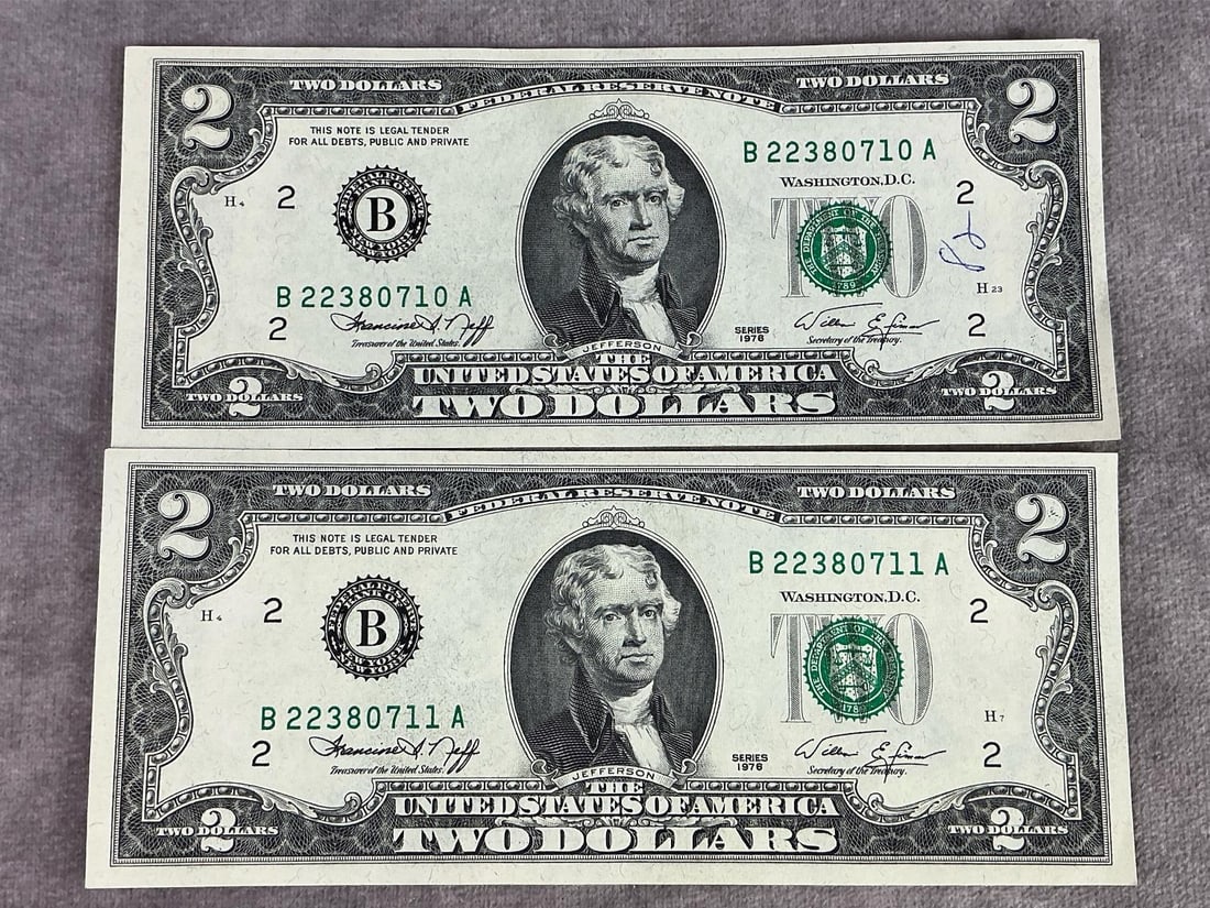 Jefferson Two Dollar Bills - 2
