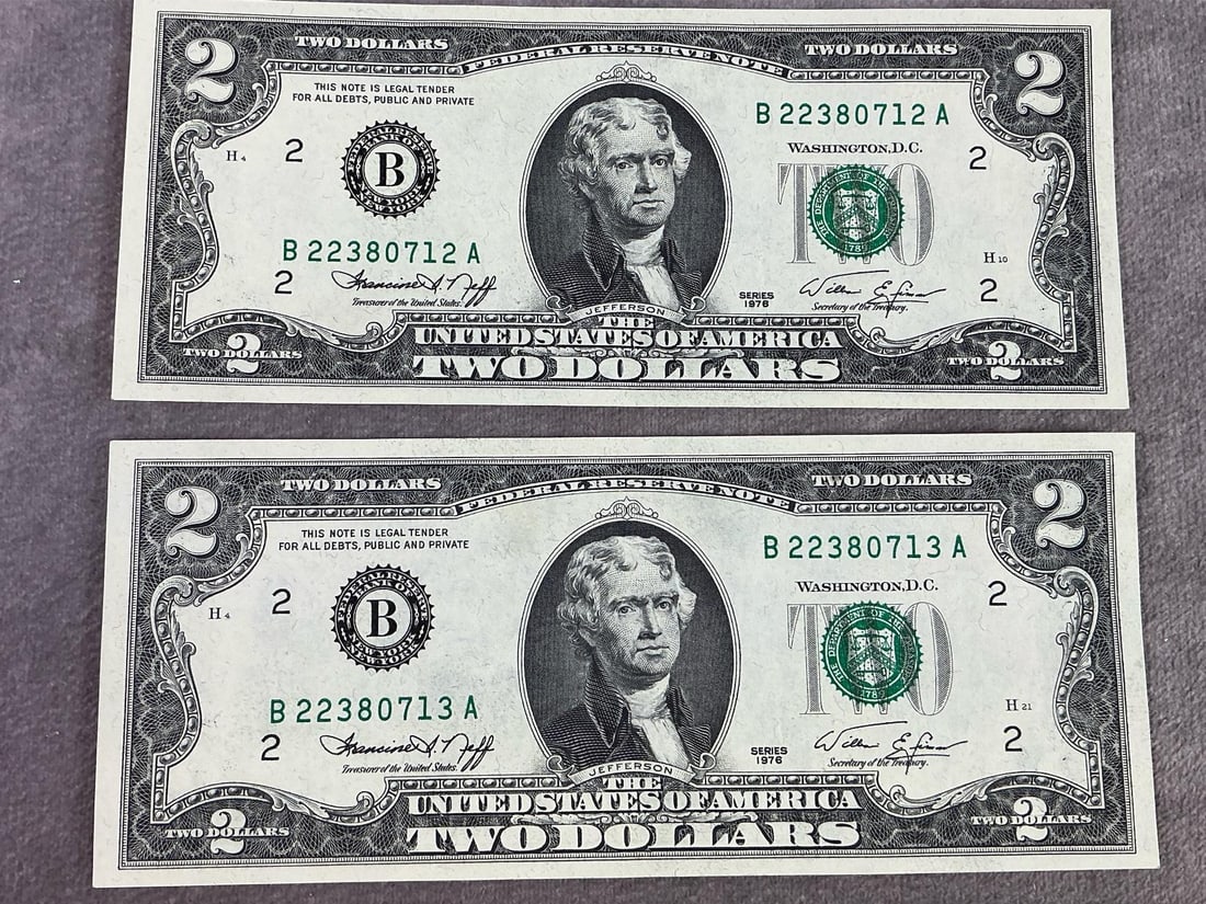 Jefferson Two Dollar Bills - 3