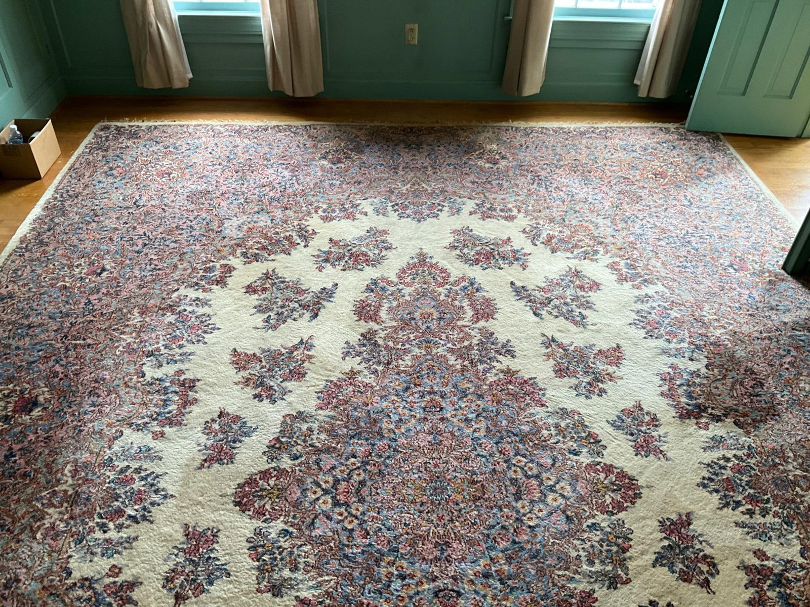 Persian Carpet: Mid-20th century Persian Tabriz Style Rug. Good overall condition. Measures 191 inches x 138 inches.