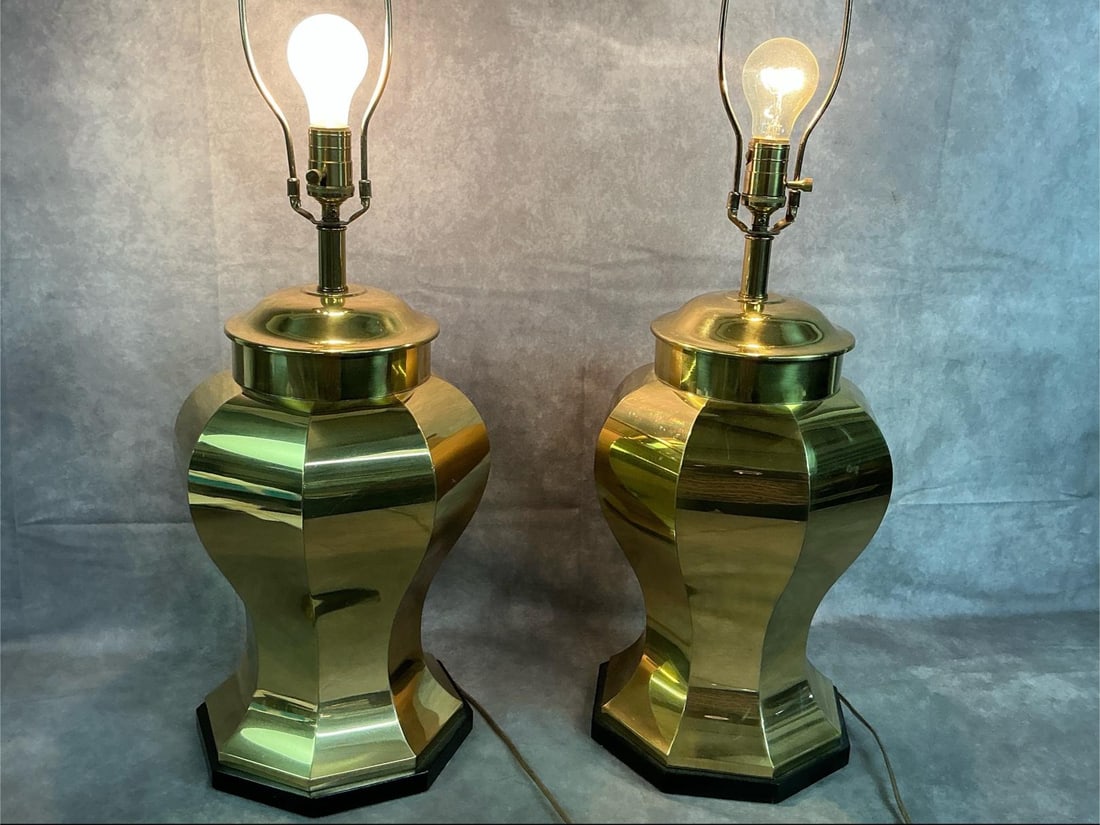 Brass Ginger Jar Lamps - 2
