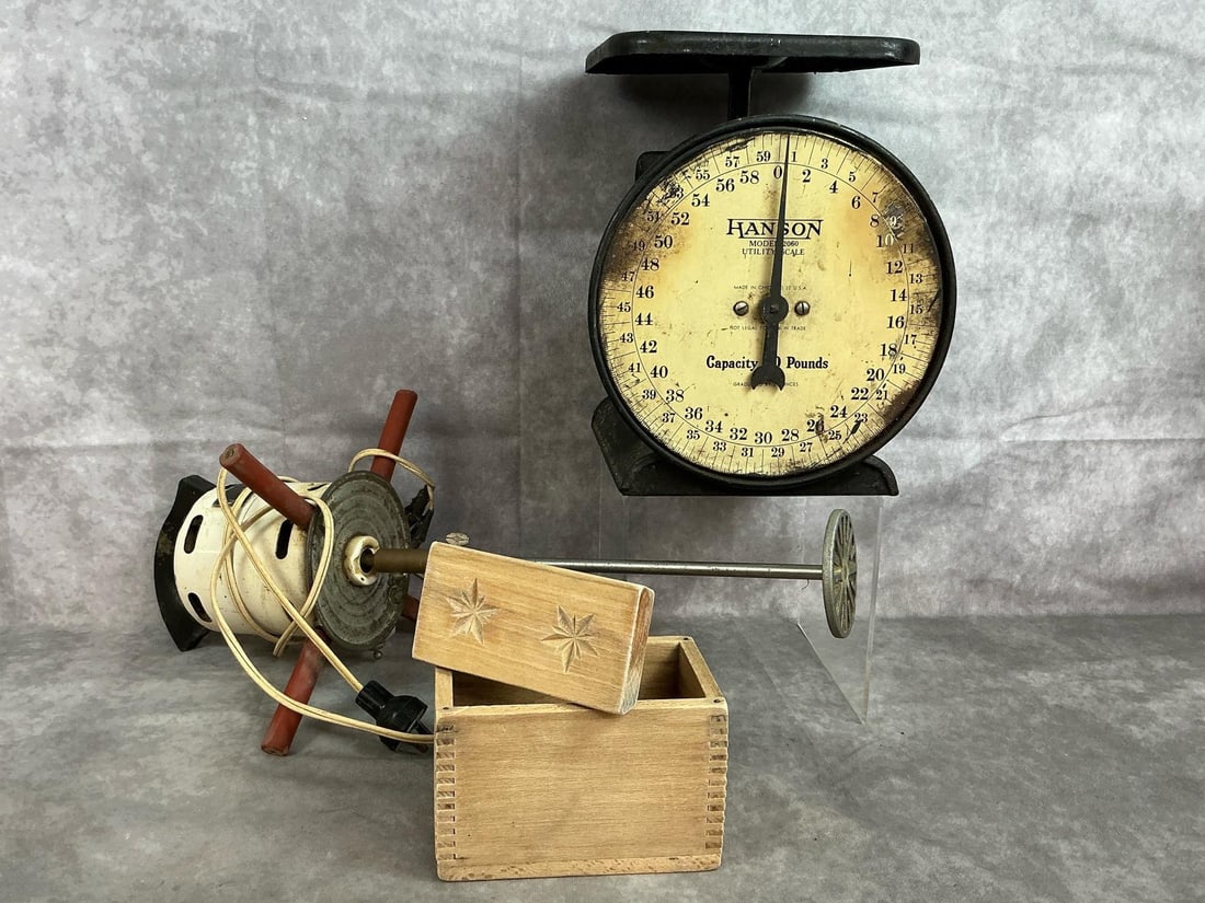 Antique Scale, Churner, & Butter Mold (1 of 7)
