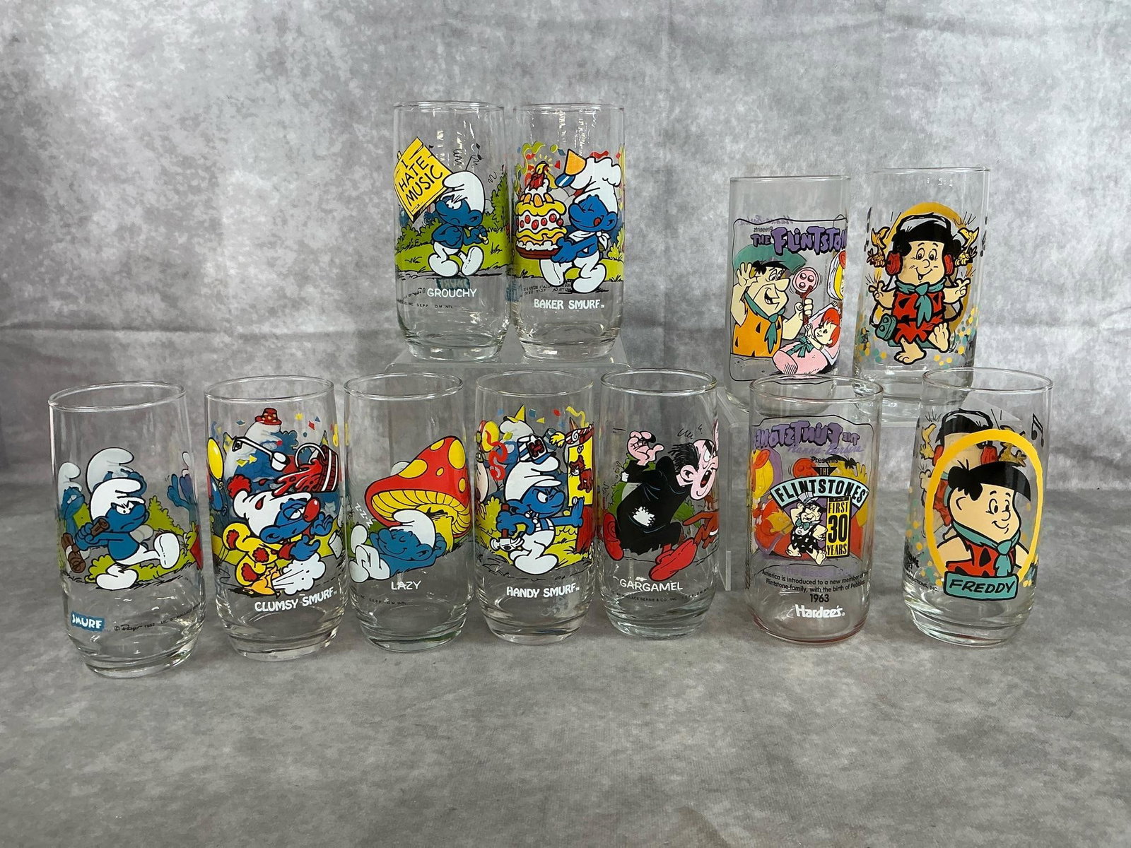Smurf & Flintstones Glasses (1 of 4)