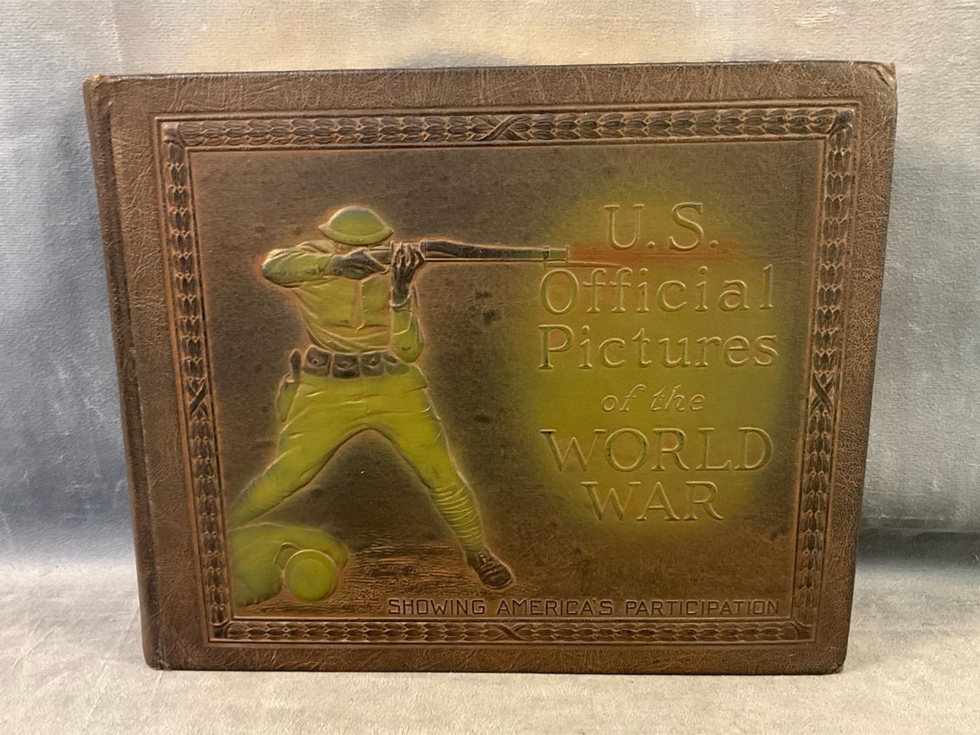 Official Pictures of W.W.I Book: 1920 U.S. Official Pictures of the World War book with profuse photographs published by Pictorial Bureau Washington D.C.. Good condition. Measures 11.5 inches wide x 9.25 x 2.25 inches tall.