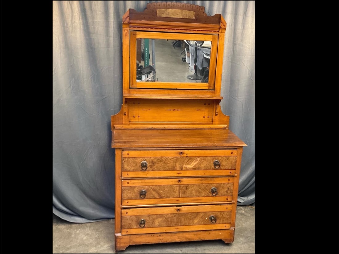 Victorian Dresser/Chest with Mirror (1 of 12)
