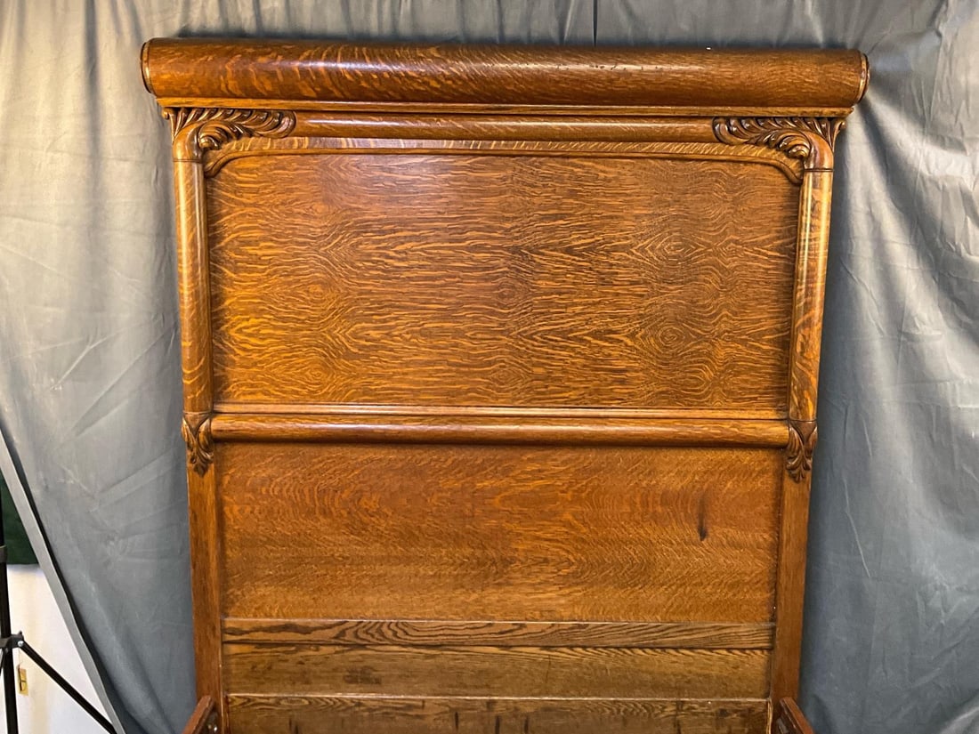 Victorian Oak Bed - 2